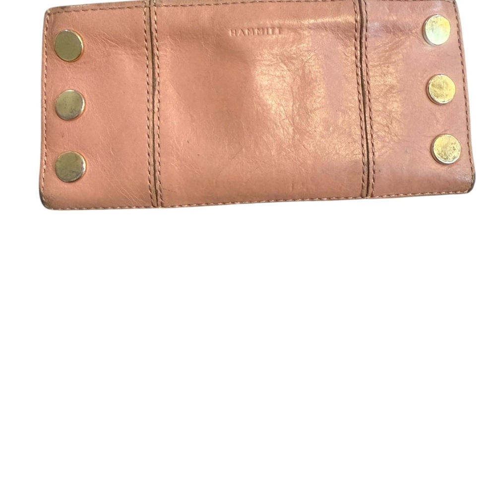 Hammitt Leather Wallet Pink with Gold Accents